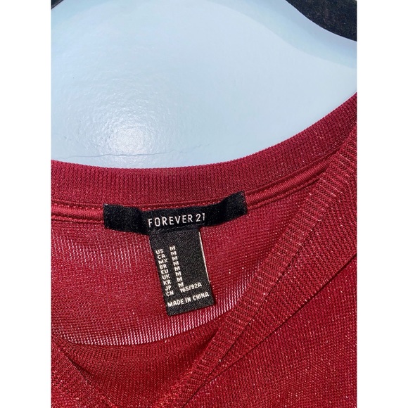 Red Sheer Crop Top - Picture 2 of 3